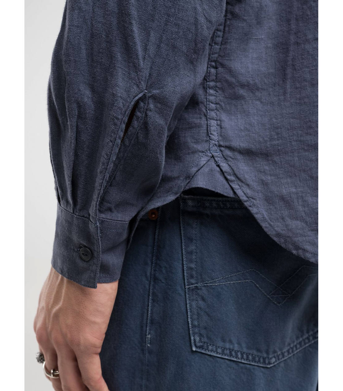 ガーメントダイ リネンシャツ 詳細画像 ブルー 6